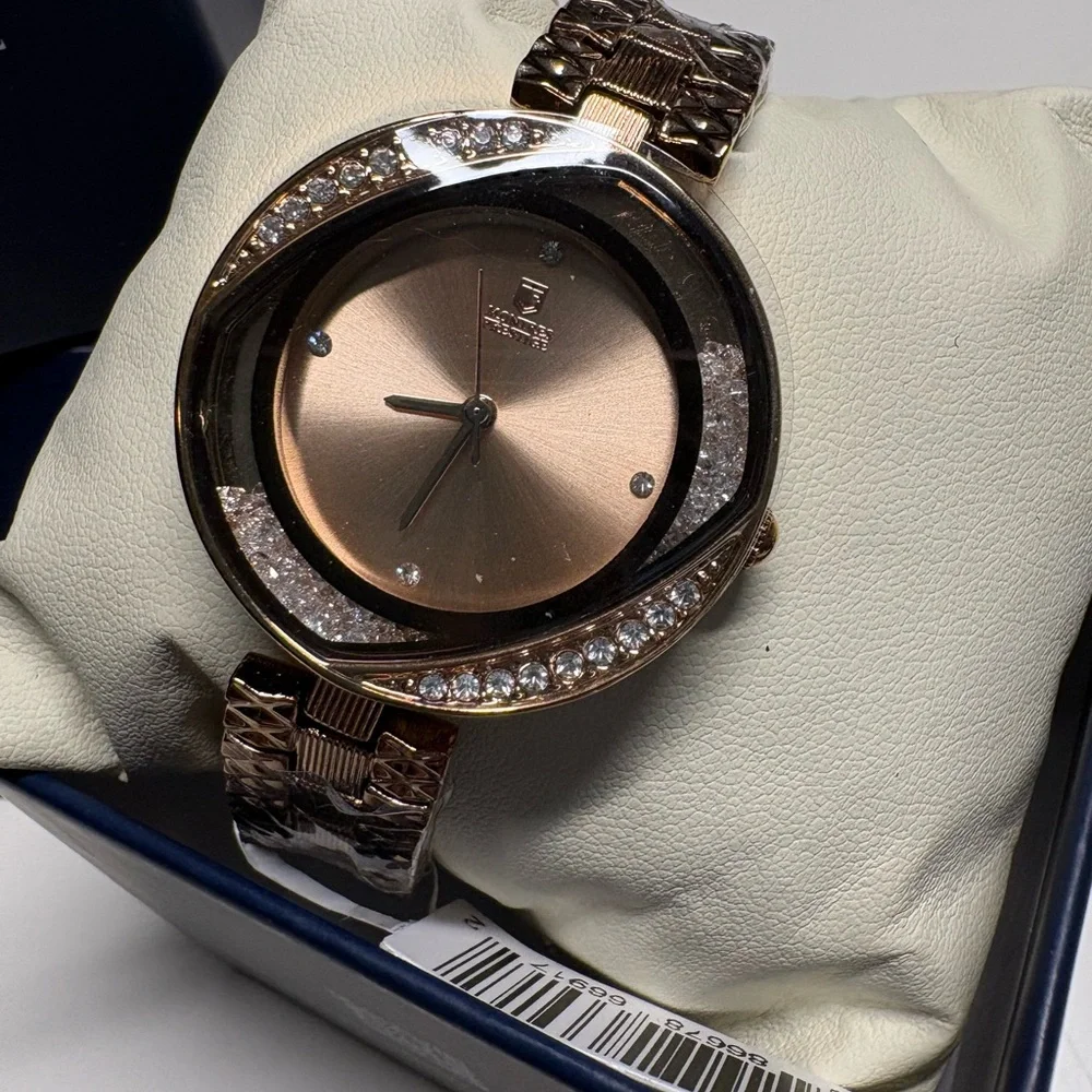 Montres Prestige Rose Gold Crystal Accent Women’s Watch w/ Box